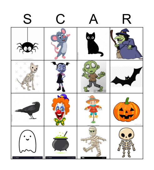 SCARE SCAVENGER HUNT Bingo Card