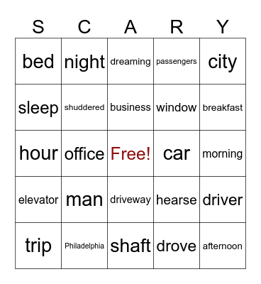 Scary Stories to Tell in the Dark- Room for One More Bingo Card