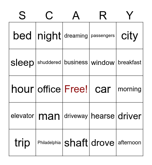 Scary Stories to Tell in the Dark- Room for One More Bingo Card