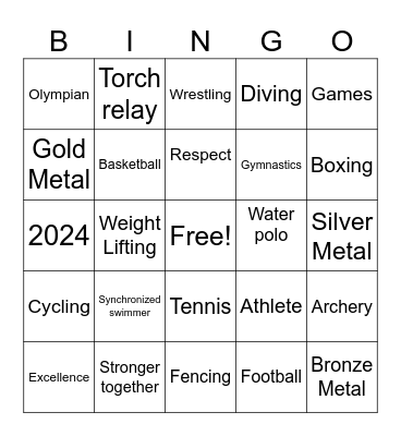 Mental Health Training Day Olympic Bingo Card