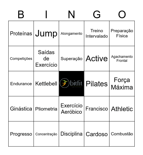 BINGO BITFIT Bingo Card