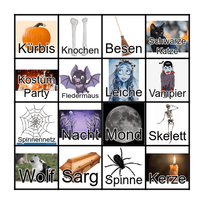 Halloween auf Deutsch Bingo Card