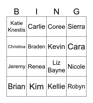 Science Department Bingo Card