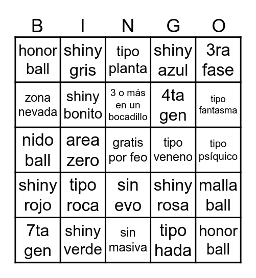 Bingo Shiny Bingo Card