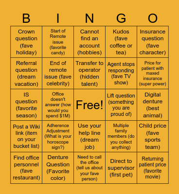 Getting to Know You Bingo Card