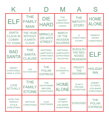 It's Pajama Time! Bingo Card