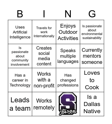 Sunset NAF Bing Icebreaker Bingo Card