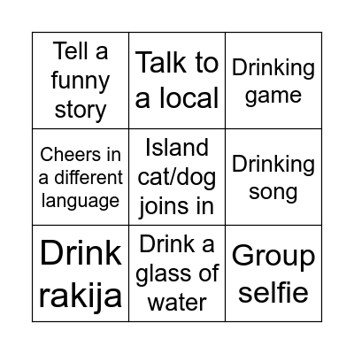 VELI IŽ PUB CRAWL 🍻 Bingo Card