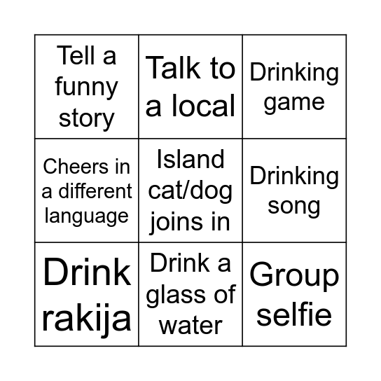 VELI IŽ PUB CRAWL 🍻 Bingo Card