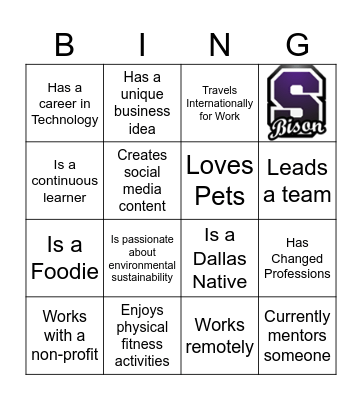 Sunset NAF Bing Icebreaker Bingo Card