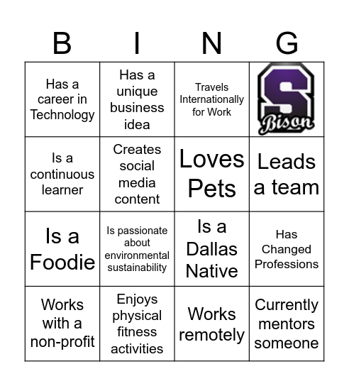 Sunset NAF Bing Icebreaker Bingo Card