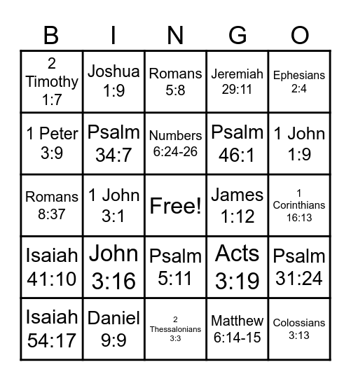 PFC Bingo Card