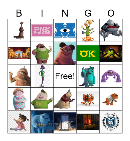 Monsters Inc. Bingo Card