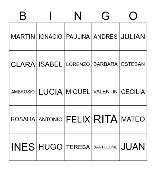 Día de todos los Santos Bingo Card