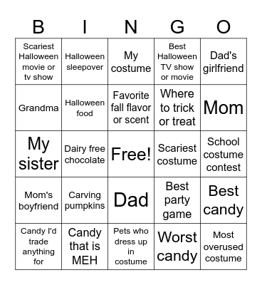 Halloween I Messages Communication Bingo Card