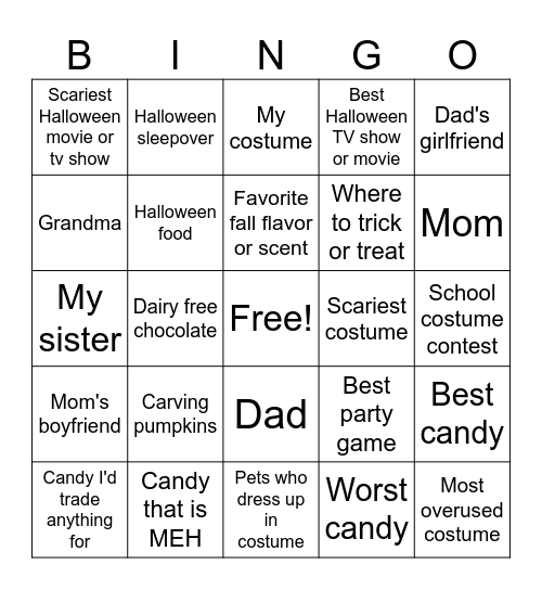 Halloween I Messages Communication Bingo Card