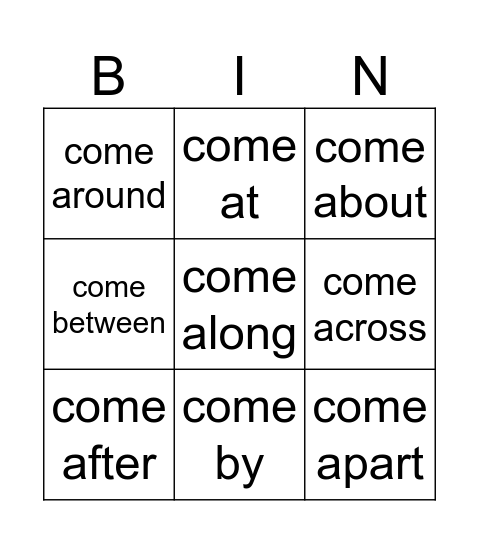 Trrue Stories C1 Lesson 7 Bingo Card