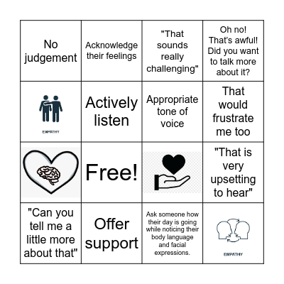 Empathy Bingo Card