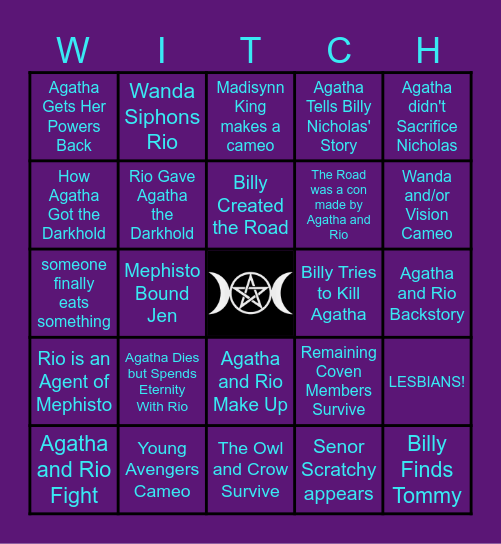 Agatha All Along Bingo Card