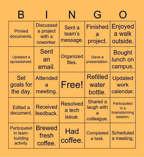 Halloween Bingo Card