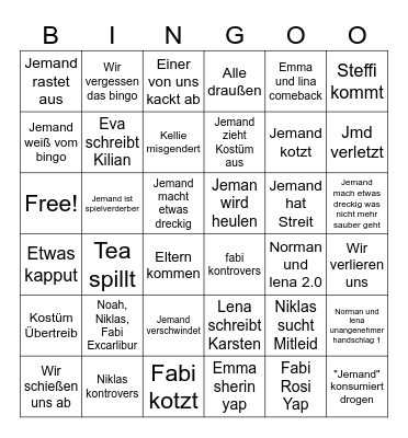 Halloween Bingoo Bingo Card