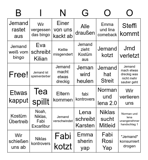 Halloween Bingoo Bingo Card