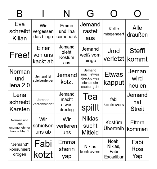 Halloween Bingoo Bingo Card