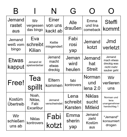 Halloween Bingoo Bingo Card