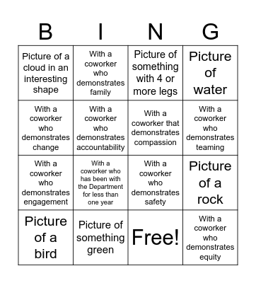 Safford Office Photo Bingo Card