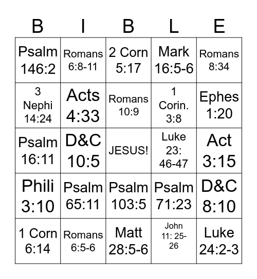 SCRIPTURE Bingo Card