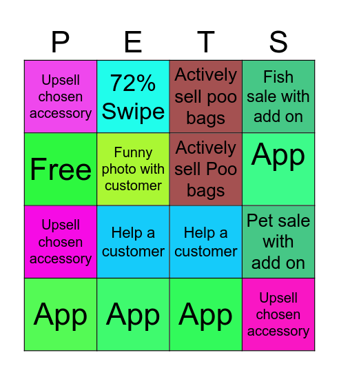 Pets bingo! Bingo Card