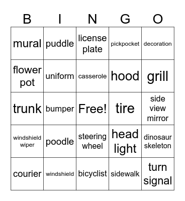 Unit 3 Vocabulary  Bingo Card