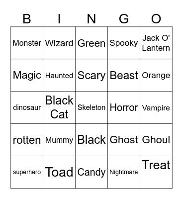 Halloween! Bingo Card