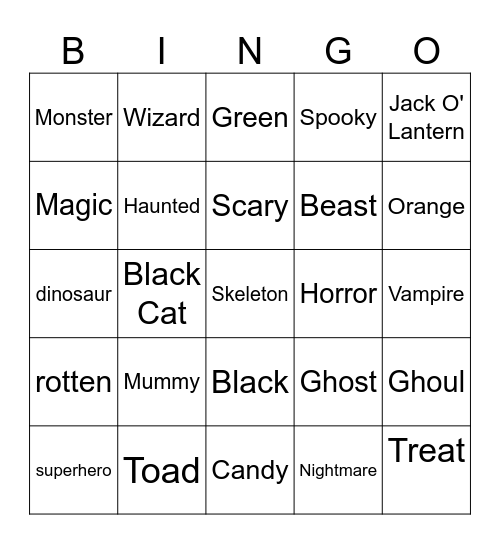 Halloween! Bingo Card