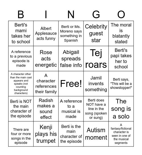 Kindergarten: The Bingo Card! Bingo Card