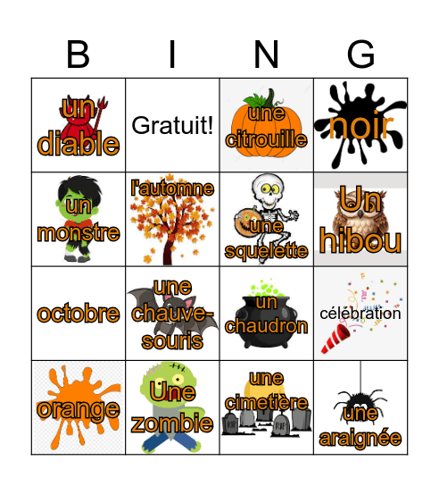 C'est l'halloween Bingo Card