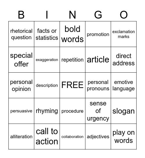 Yo-Chi Bingo Card