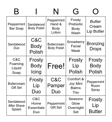 Holiday Bingo Card