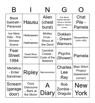 Tricks Bingo Card