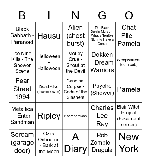 Tricks Bingo Card