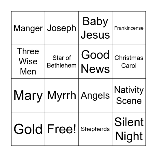 CHRISTMAS BINGO Card