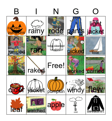 Fall vocab Bingo Card