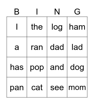 BINGO Card