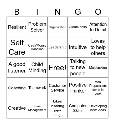 Strengths Bingo FRM Presentation Bingo Card