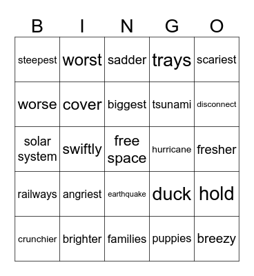 BINGO Card