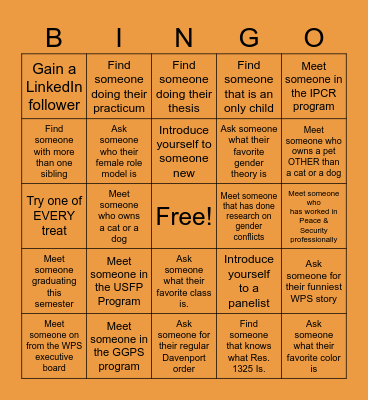 Ghosts of Conflicts, Spirits of Peace Bingo Card