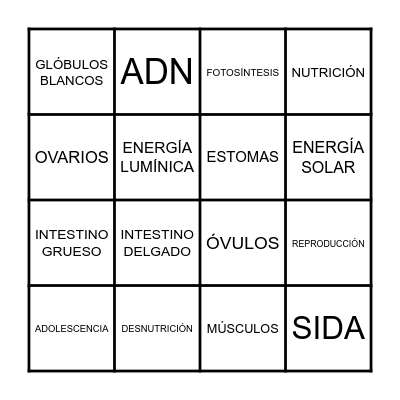 CIENCIAS NATURALES Bingo Card