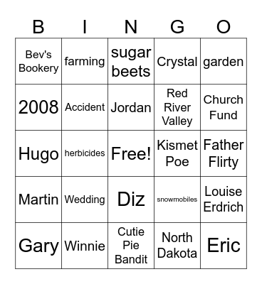 The Mighty Red Bingo Card