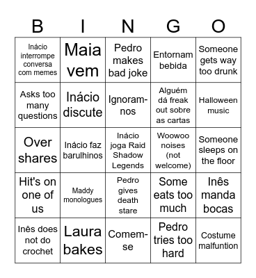 Halloween Party Bingo Card