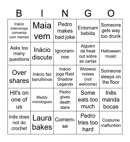 Halloween Party Bingo Card